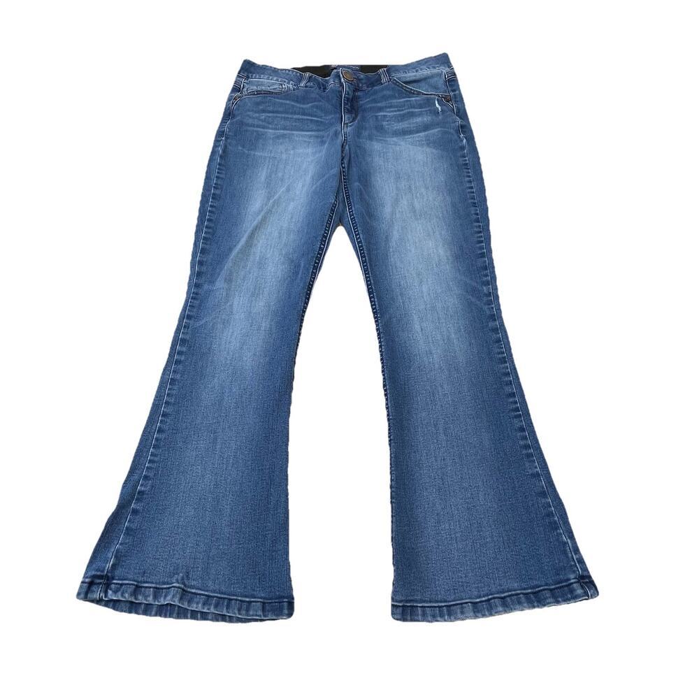 Democracy Jeans Womens 12P Blue Bootcut Mid Rise Ab Solution Stretch Denim Rodeo